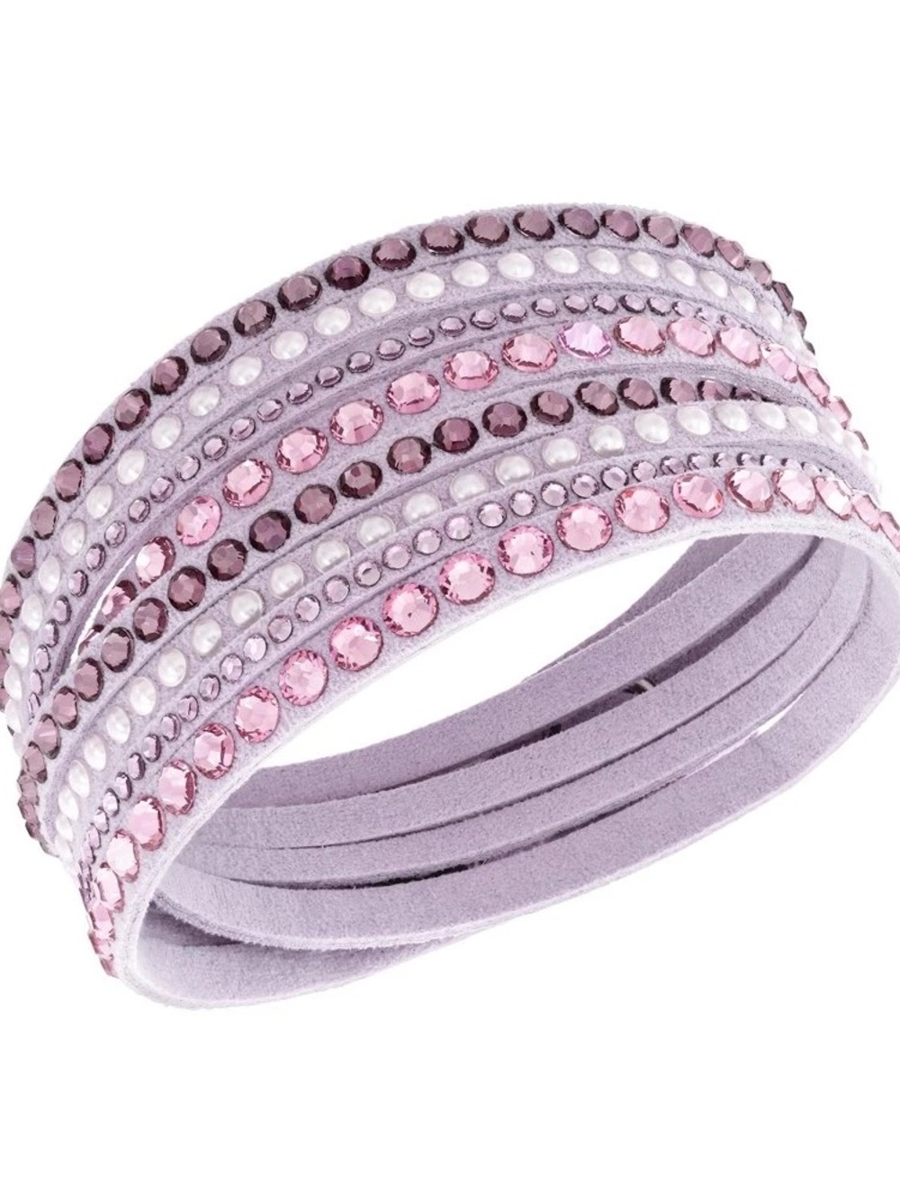 Authentic Swarovski Pink Slake Crystal Multi-Tone Wrap Bracelet